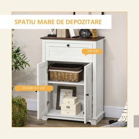 HOMCOM Bufet de depozitare cu multiple spații de depozitare, 2 uși cu raft reglabil, 1 sertar, 60L x 30Ad x 87,5Î cm | Aosom Romania