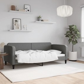 vidaXL Cadru de pat, gri închis, 90x190 cm, material textil
