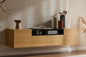 Comoda TV suspendata LOFT 160cm natur/ negru