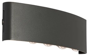 Lampă de perete pentru exterior gri închis incluzând LED 10 lumini IP54 - Silly