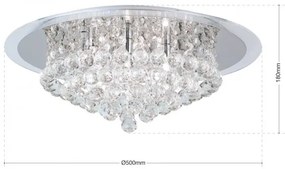 Plafoniera eleganta cristal K9 diam. 50cm Gloria DLU 2378/6/50 chrom OR