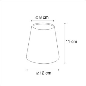 Abajur din bumbac cu clip negru 12 cm rotund cu interior auriu