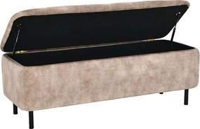 Bancheta cu spatiu de depozitare Catifea bej, EN VOGUE 120cm