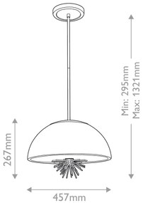 Lustră pe tijă Quoizel STARING-3P-DG-OPAL STARING 3xE14/40W/230V d. 45,7 cm auriu