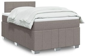 vidaXL Pat box spring cu saltea, gri taupe, 120x200 cm, textil