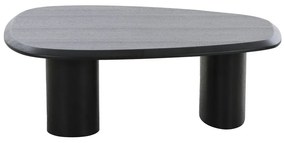 Măsuță de cafea neagră cu blat cu aspect de lemn de frasin 78x96 cm Tirano – House Nordic