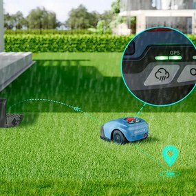 Robot de tuns gazon/iarba HOOKII Neomow S, Pentru până la 1000 m², 60 dB, Wi-Fi, 4G, Bluetooth, Autonomie pana la 120 min, Albastru