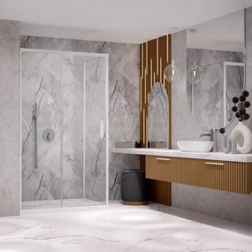 Cabina de dus dreptunghiulara cu usa glisanta Radaway Idea KDJ 120x80 cm finisaj alb mat-transparent stanga