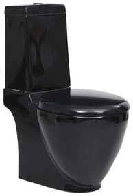 140298 vidaXL Toaletă, negru, ceramică, flux de apă în spate
