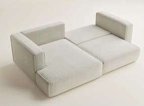 Colțar crem extensibil/cu spațiu de depozitare cu tapițerie din chenille (cu colț pe partea stângă/cu șezlong) Velto – Maison de Rêve