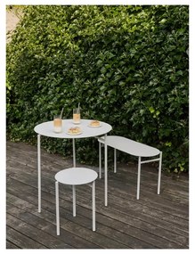 Masă de dining albă rotundă din metal ø 70 cm Disc – Zone