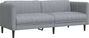 vidaXL Canapea cu 3 locuri, gri deschis, material textil