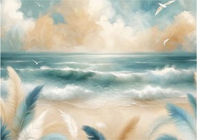 Tablou – Plajă pictată în culori delicate (70x50 cm)