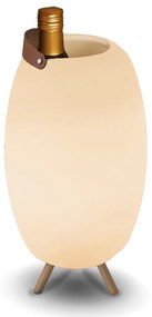 Lampă de podea albă 40,5 cm cu LED și difuzor reglabil RGB IP44 cu telecomandă - Apolo
