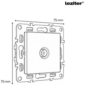 Priză Nova III cu două prize împământate cu priză TV și cadru alb