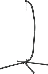 Outsunny Cadru pentru fotoliu suspendat în formă de C Reglabil pe înălțime Suport metalic cu lanț de suspendare până la 150 kg Negru | Aosom Romania