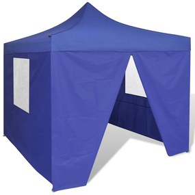 vidaXL 41466 blue foldable tent 3 x 3 m with 4 walls