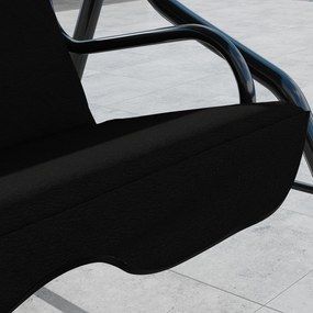 Outsunny Balansoar de Grădină 3 Locuri cu Acoperiș Reglabil și Perne Moi din Poliester, Capacitate 240 kg, 170x110x153 cm, Negru | Aosom Romania
