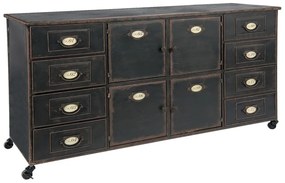 Comoda neagra, din metal, aspect vintage, Archivio