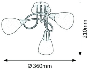 Lustra / Plafoniera cu 3 spoturi Jenna crom satin