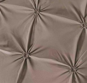 Lenjerie de pat cu pliuri, tesatura tip finet, pat 2 persoane, 6 piese - Grej