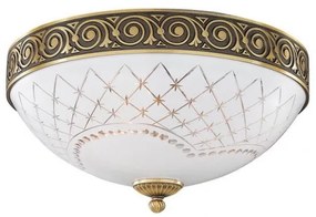 Plafoniera clasic design italian din alama, sticla 7002 RA-PL. 7002/3