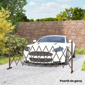 Outsunny Trellis Extensibil Freestanding Gard Mobil Pliabil, Panou Ecran Grădină Aluminiu, 250x103,5cm, Cafea Închis | Aosom Romania