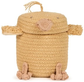 Coș de jucării pentru copii galben din material textil ø 13x15 cm Mini Charlie the Chicken – Lorena Canals