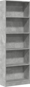 vidaXL Bibliotecă, gri beton, 60x24x176 cm, lemn prelucrat