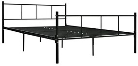 Cadru de pat, negru, 140 x 200 cm, metal Negru, 140 x 200 cm
