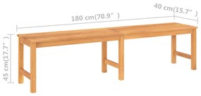Banca de gradina, 180 cm, lemn masiv de tec 180 x 40 x 45 cm, 1, 1