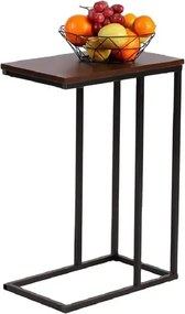 Masuta de cafea in stil industrial,metal-lemn,Homs, seria A-620,45 x 25 x 63.5 cm, negru/nuc,30314