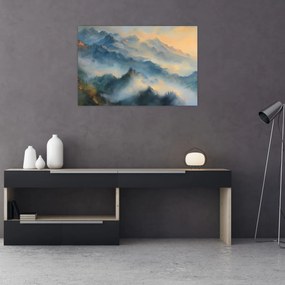 Tablou - Peisaj montan pictat (90x60 cm)