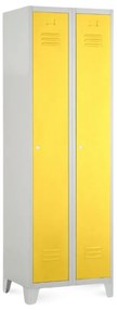 Dulap metalic, 60 x 50 x 190 cm, picioare fixe, încuietoare cilindrică, galben - ral 1023