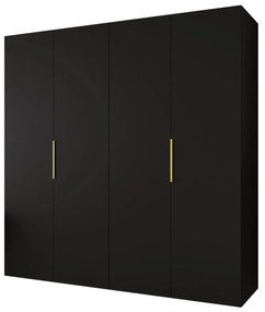 Dulap de haine 200 cm Mirabella 1 (Negru + Auriu). 1126365