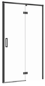 Usa sticla dus batanta 120x195 cm profil negru Cersanit Larga, montare dreapta 1200x1950 mm, Dreapta, Negru mat