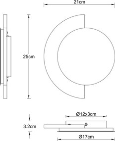 Globo 78393-12 - Aplica de perete LED ROJAS LED/12W/230V 3000K