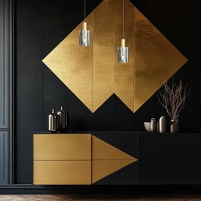 Lustră pe cablu ARCADIA 1xE27/60W/230V d. 13 cm auriu/fumuriu