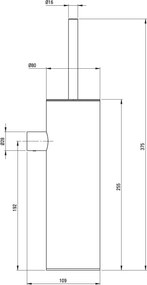 Round Perie toaletă, montare pe perete Finisaj: Auriu periat ADR_R721