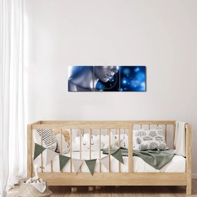 Tablou - Femeia, sclipici albastru (cu ceas) (90x30 cm)