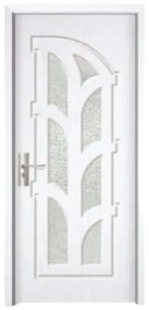 Usa Interior din MDF Novo Doors ND308, Cadru din Lemn Masiv, Geam Sablat, KIT COMPLET, Toc , Manere si balamale incluse (Culoare: Stejar Deschis,