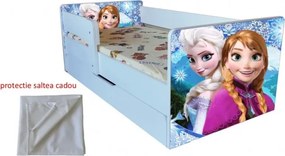 Pat copii  junior 2-9 ani Frozen ,saltea si husa de protectie cadou