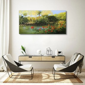 Tablou canvas Pod modern de pădure fluvială
