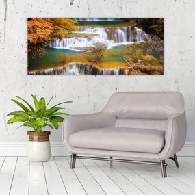 Tablou - Cascada Huay Mae Khamin, Thailanda (120x50 cm)