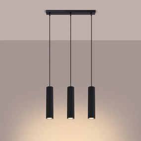 Lustră pe cablu Sollux SL.1575 KARBON 3xGU10/10W/230V negru