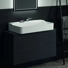 Blat ceramic pentru lavoar Ideal Standard Atelier Conca finisaj negru marmura 100 cm
