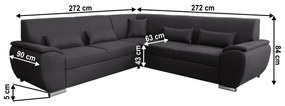 Set canapea, gri, dreapta, AMILA ROH