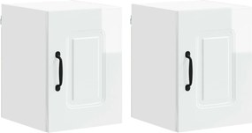 vidaXL Dulap de bucătărie Kalmar 2 pcs Alb lucios 30 x 31 x 40 cm