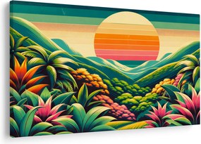 Tablou - Apus de soare multicolor (90x60 cm)
