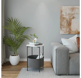 Măsuță laterală Lonupi (alb + negru) . 1094756